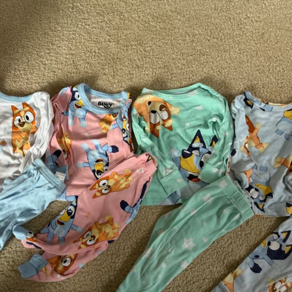Toddler Girl Bluey 4-Piece Pajama Set